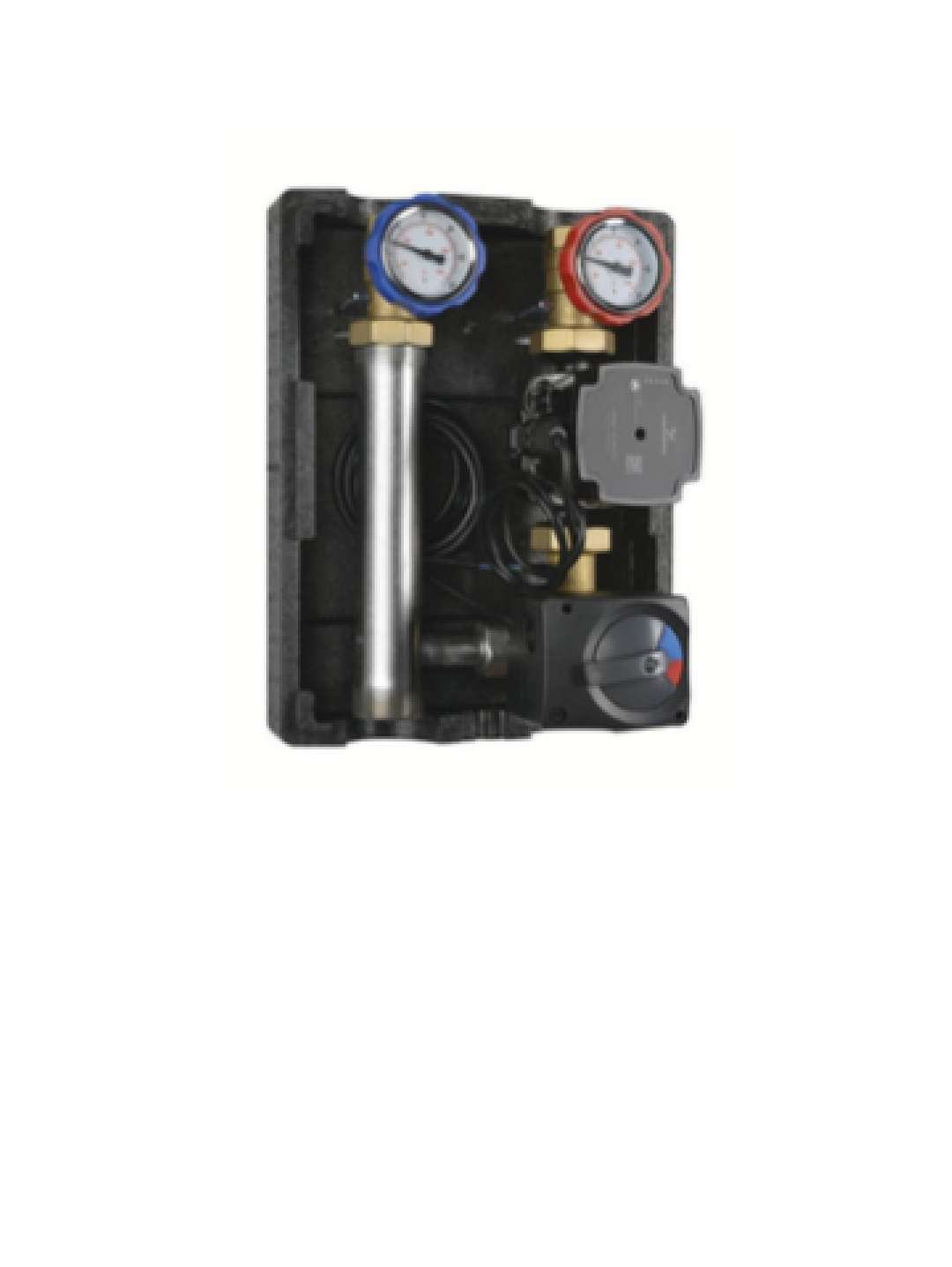 R001 - Station de Chauffage avec vanne mélangeuse 3 voies, réglée par servomoteur électrique à trois points