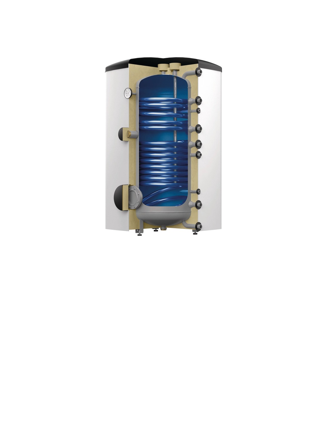 Préparateur AQUASOLA 200L 2 échangeurs Jaquette synthétique- mousse PUR Blanc - Classe A - Reflex
